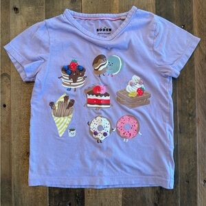 Mini Boden - Printed Graphic T-Shirt - Misty Lavender Dessert/Sweet Treats, 4-5y